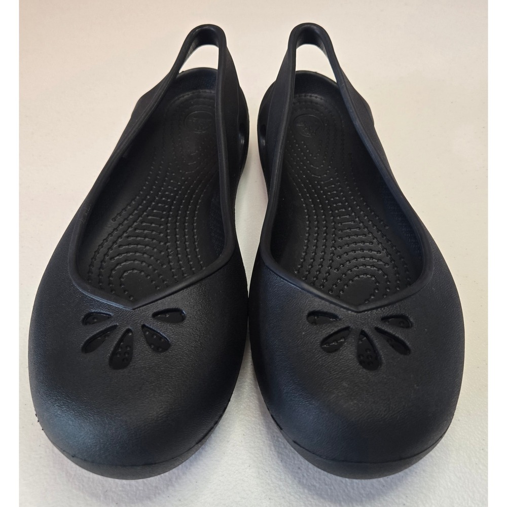 Crocs Malindi Black Slingback Ballet Flats Women's W7 Size 7 Slip On Shoes